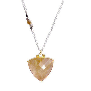 Rutilated Quartz Pyramid Necklace-Emily Amey-Swag Designer Jewelry