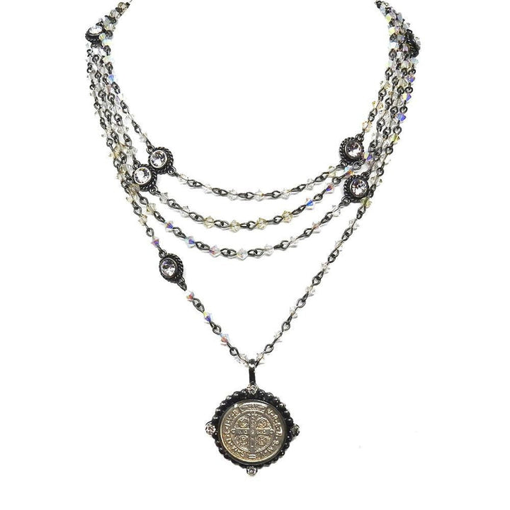 San Benito Bicone Magdalena in Rhodium-Virgins Saints and Angels-Swag Designer Jewelry