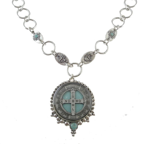 San Benito Grande Necklace-Virgins Saints and Angels-Swag Designer Jewelry