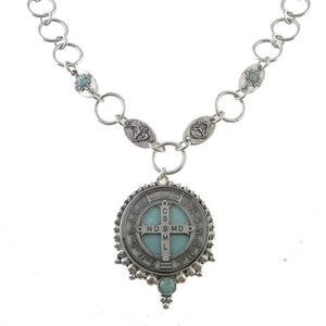 San Benito Grande Necklace-Virgins Saints and Angels-Swag Designer Jewelry