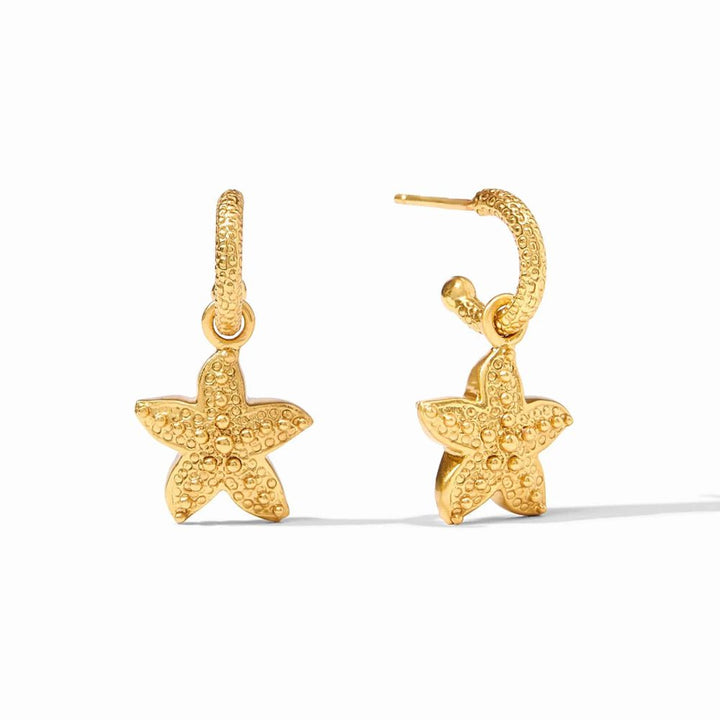 Sanibel Starfish Hoop and Charm Earring-Julie Vos-Swag Designer Jewelry