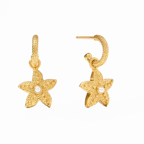 Sanibel Starfish Hoop and Charm Earring-Julie Vos-Swag Designer Jewelry