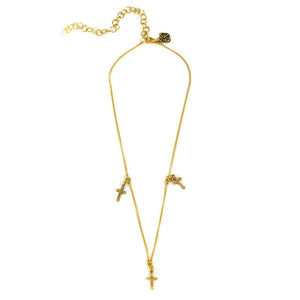 Santa Monica Cross Choker Gold-Virgins Saints and Angels-Swag Designer Jewelry