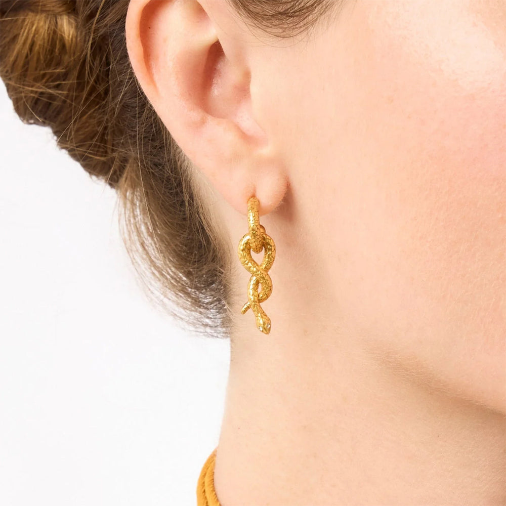 Snake Hoop & Charm Earring
