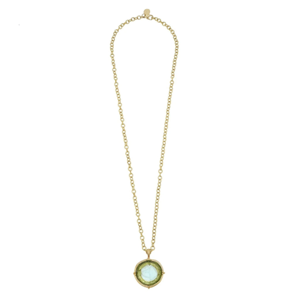 Long Venetian Glass Horse Intaglio Necklace