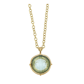 Long Venetian Glass Fleur Intaglio Necklace