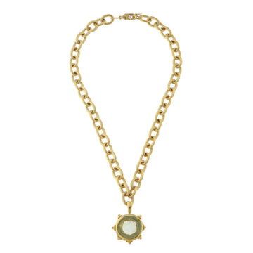 Venetian Glass Coin Intaglio Necklace