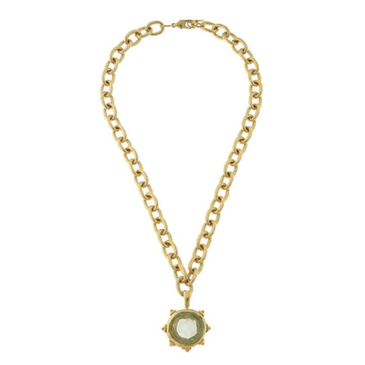 Venetian Glass Coin Intaglio Necklace
