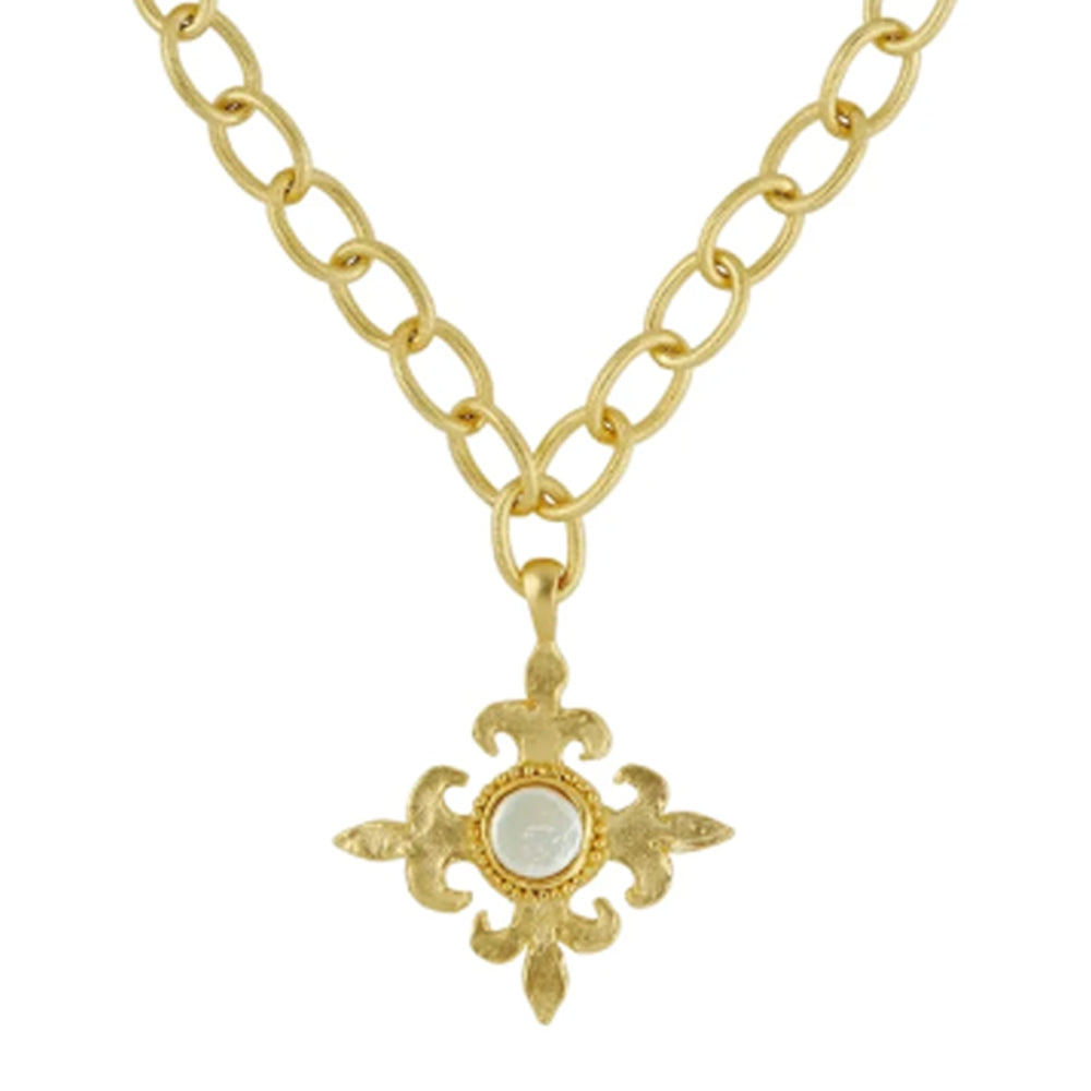 Fleur De Lis Cross with Pearl