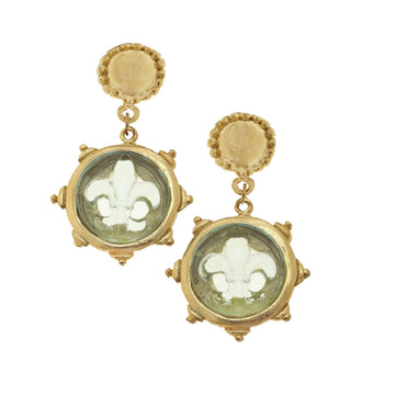 Fleur De Lis Venetian Glass Earrings