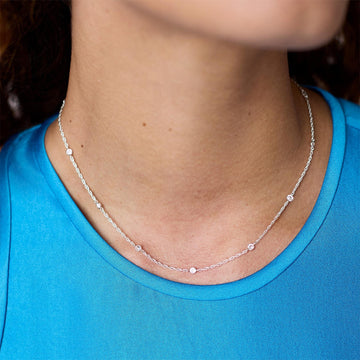 Celeste Silver Delicate Station Necklace