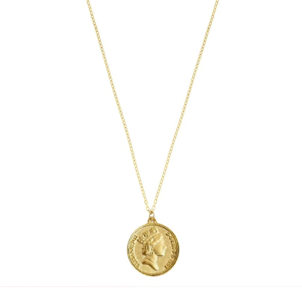 Queen Elizabeth Coin Long Necklace