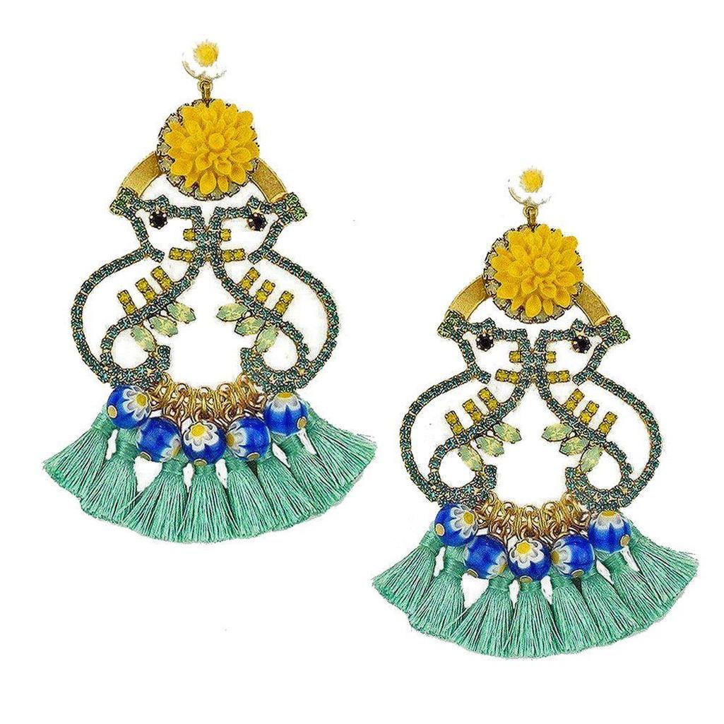 Seahorse Tassel Earrings-Elizabeth Cole-Swag Designer Jewelry
