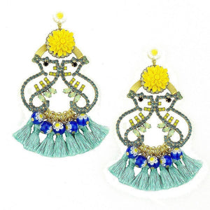 Seahorse Tassel Earrings-Elizabeth Cole-Swag Designer Jewelry