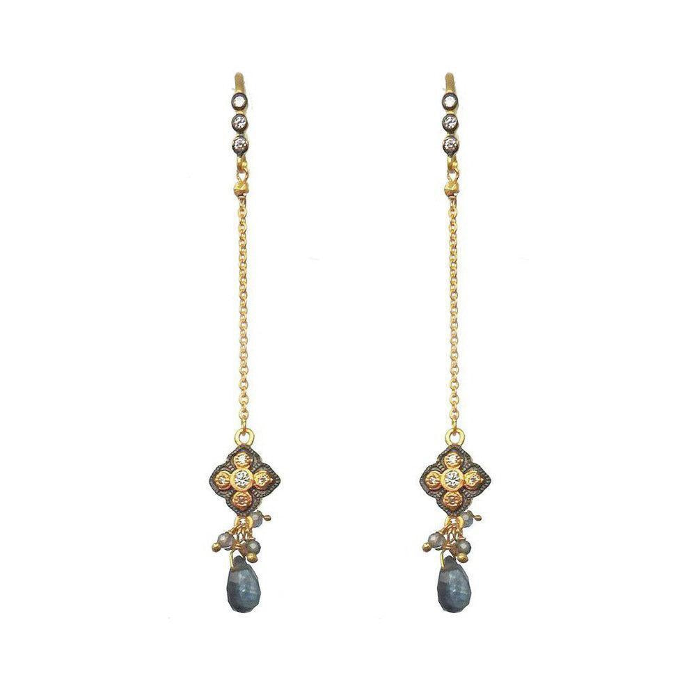 Semi Precious Gemstones Dangle Earrings-Bijou Amani-Swag Designer Jewelry