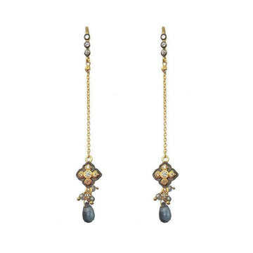Semi Precious Gemstones Dangle Earrings-Bijou Amani-Swag Designer Jewelry