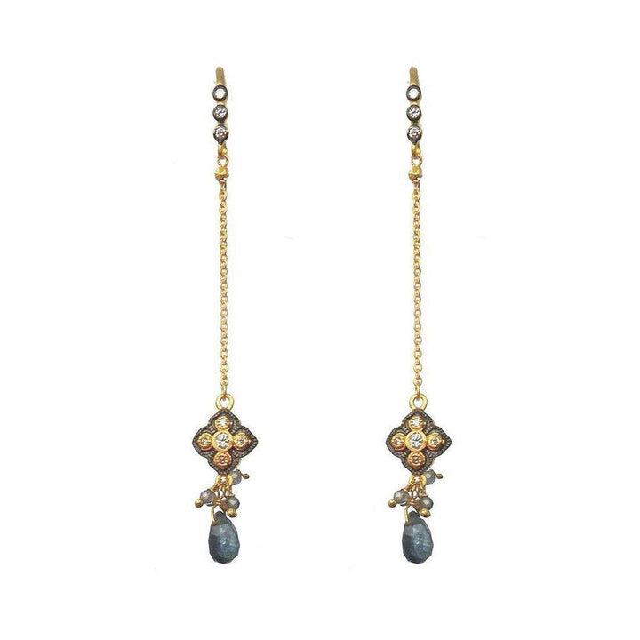 Semi Precious Gemstones Dangle Earrings-Bijou Amani-Swag Designer Jewelry