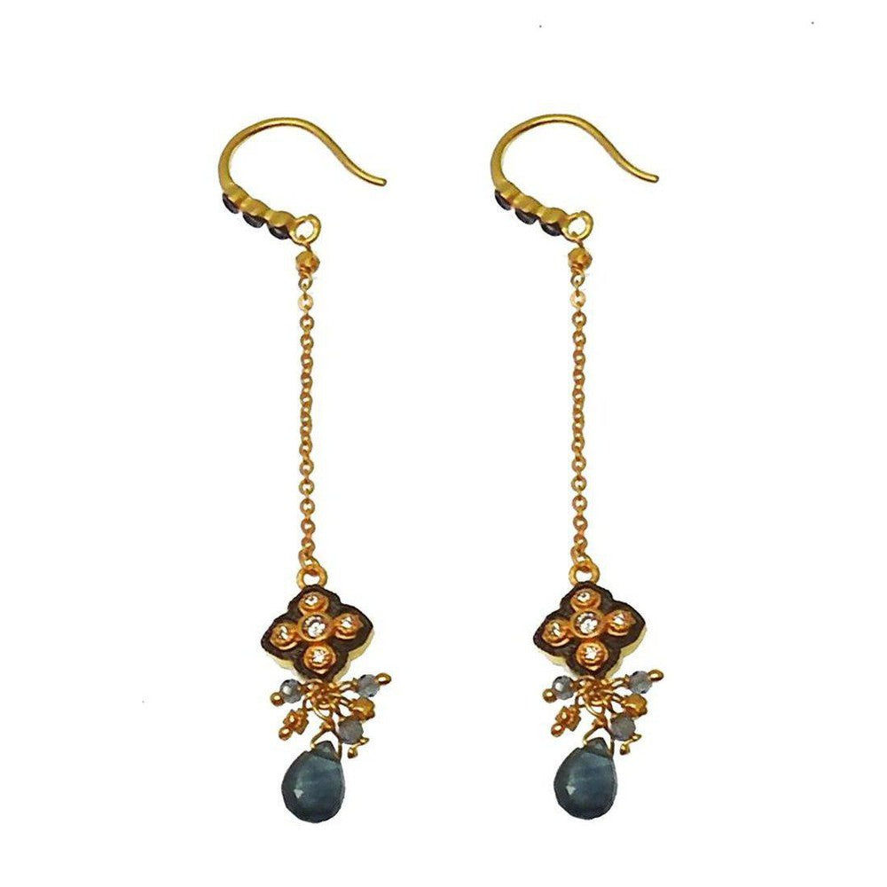 Semi Precious Gemstones Dangle Earrings-Swag Designer Jewelry-Swag Designer Jewelry