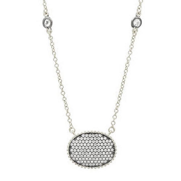 Signature Pave Oval Disc Pendant-Freida Rothman-Swag Designer Jewelry