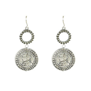 Silver Coin Earrings-Tat2 Designs-Swag Designer Jewelry