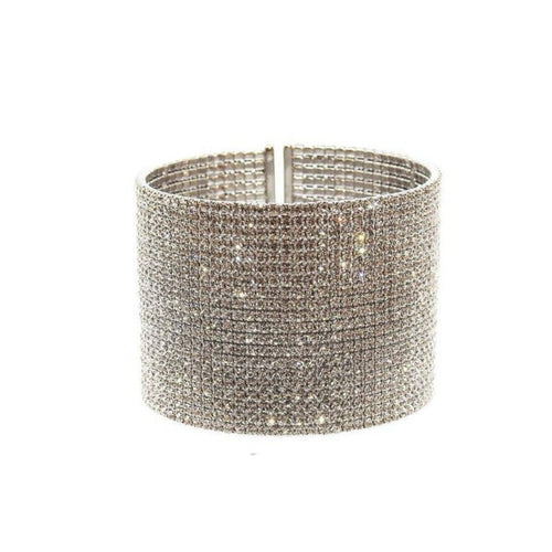 Silver Crystal Pave Cuff-Swag Designer Jewelry-Swag Designer Jewelry