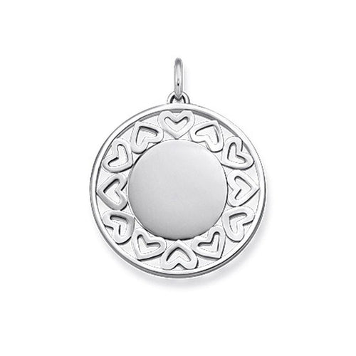 Silver Engravable Disc Hearts-Thomas Sabo-Swag Designer Jewelry
