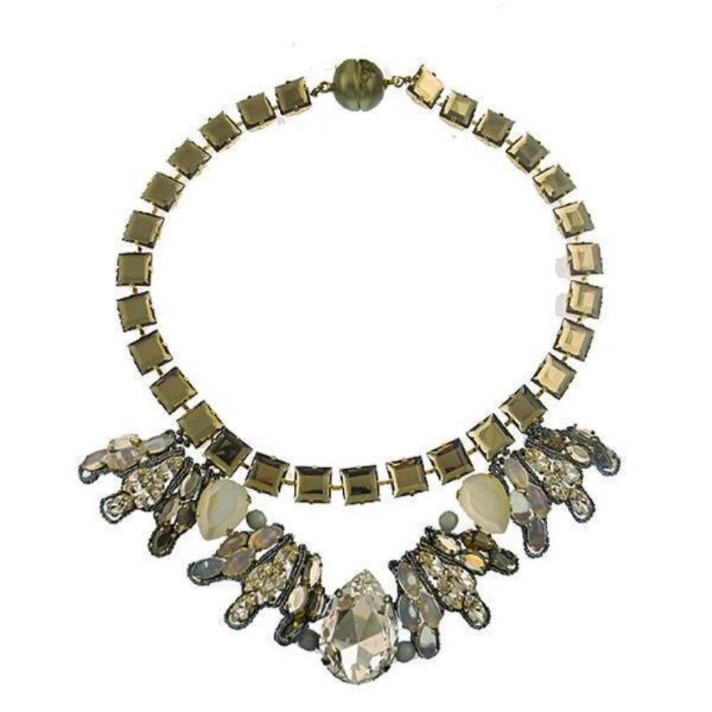Silver and Black Diamond Crystal Necklace-Tataborello-Swag Designer Jewelry