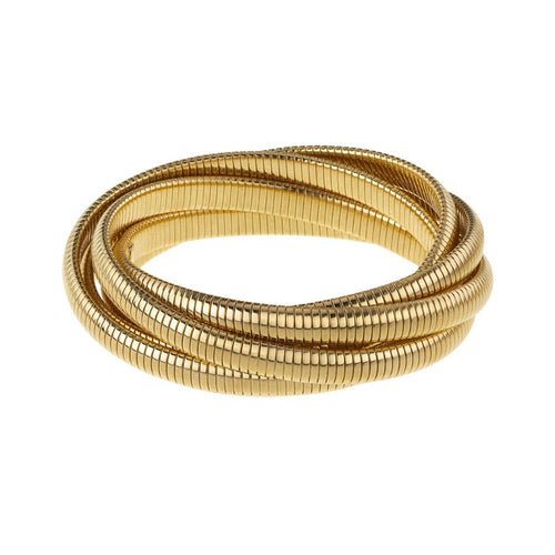Small 5 Strand Cobra Bracelet in Gold-Janis Savitt-Swag Designer Jewelry