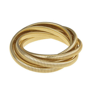 Small 6 Strand Cobra Bracelet in Gold-Janis Savitt-Swag Designer Jewelry