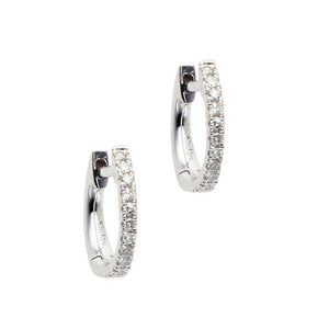 Small Diamond Huggie Earrings White Gold-Liven Co-Swag Designer Jewelry