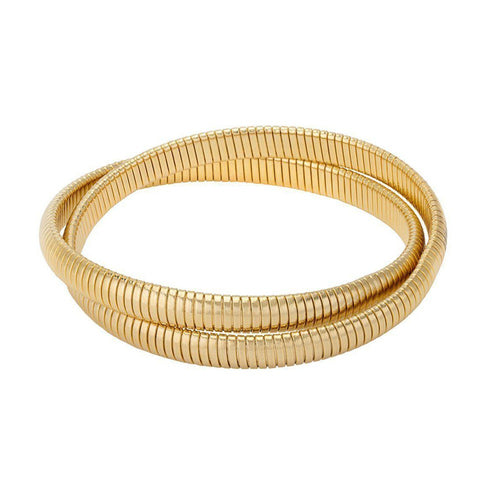 Small Double Cobra Bracelet in Gold-Janis Savitt-Swag Designer Jewelry