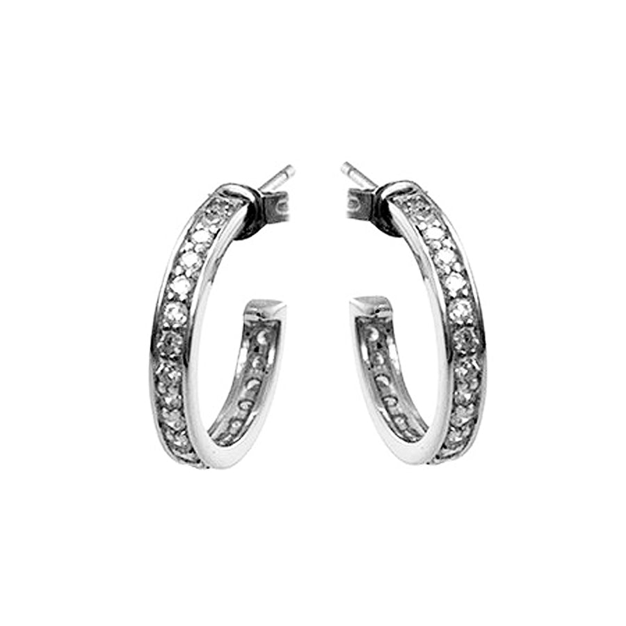 Small Pave Hoop Earrings-King Baby Studio-Swag Designer Jewelry