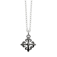 Small Sterling Silver Fleur de Lis Cross-Erica Molinari-Swag Designer Jewelry