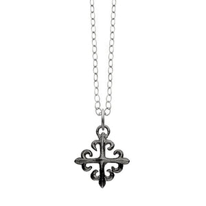 Small Sterling Silver Fleur de Lis Cross-Erica Molinari-Swag Designer Jewelry