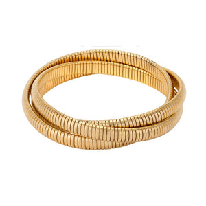 Small Triple Cobra Bracelet in Gold-Janis Savitt-Swag Designer Jewelry
