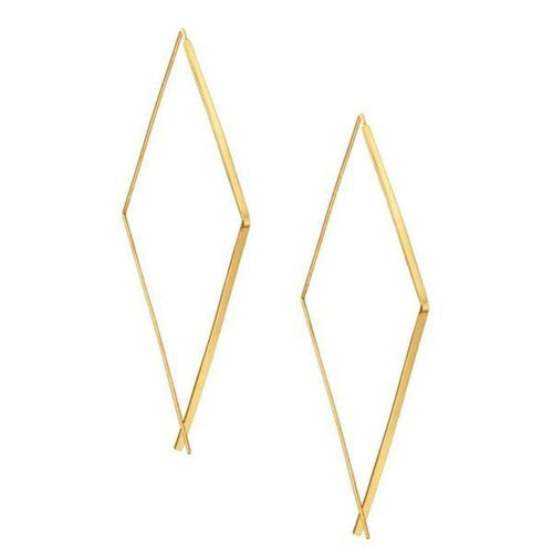 Small Upside Down Yellow Gold Earrings-Lana Jewelry-Swag Designer Jewelry