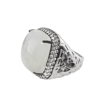 Square Moonstone Ring, Size 7-Hellmuth-Swag Designer Jewelry