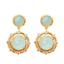 St. Simon Faceted Aqua Chalcedony Earrings-Julie Aylward-Swag Designer Jewelry