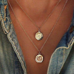 Star and Moon Mini Disc Necklace-Luna Skye-Swag Designer Jewelry