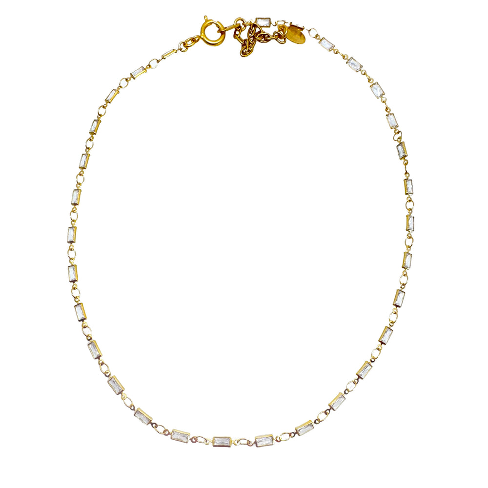 Stationed Chain Necklace with Crystals-La Vie Parisienne-Swag Designer Jewelry