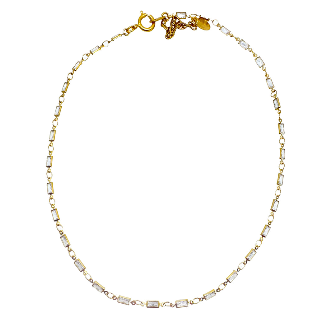 Stationed Chain Necklace with Crystals-La Vie Parisienne-Swag Designer Jewelry