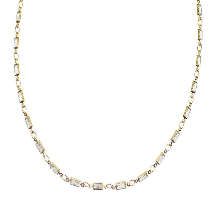 Stationed Chain Necklace with Crystals-La Vie Parisienne-Swag Designer Jewelry