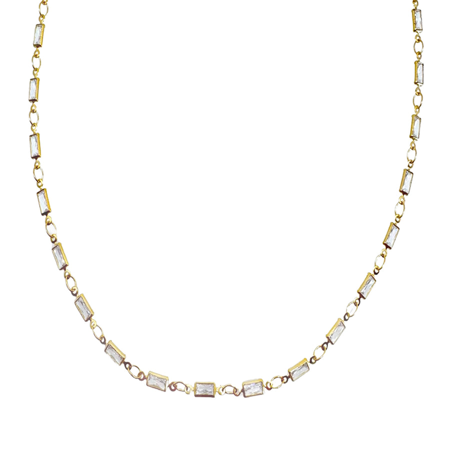 Stationed Chain Necklace with Crystals-La Vie Parisienne-Swag Designer Jewelry