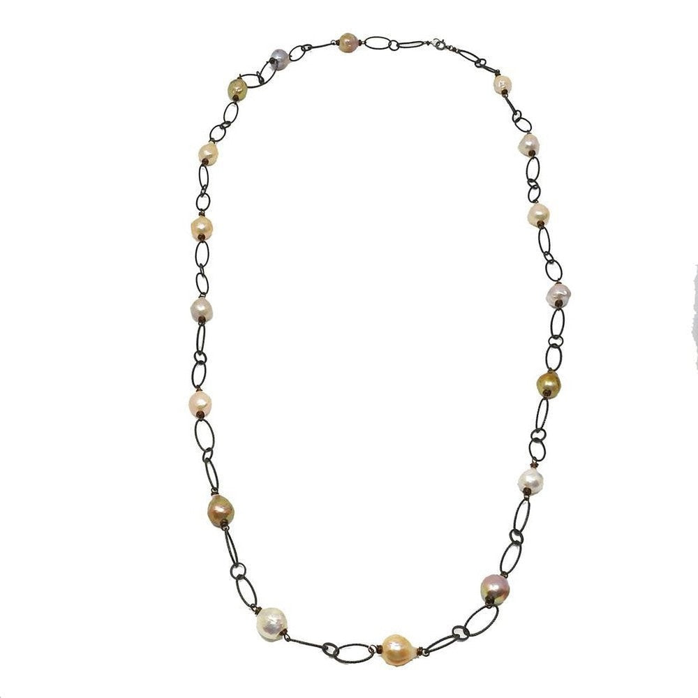 Stationed Pearl Necklace-Andrea Barnett-Swag Designer Jewelry