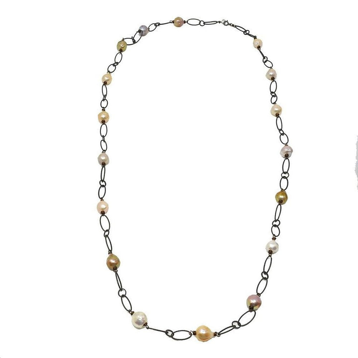 Stationed Pearl Necklace-Andrea Barnett-Swag Designer Jewelry