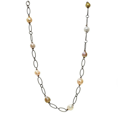 Stationed Pearl Necklace-Andrea Barnett-Swag Designer Jewelry