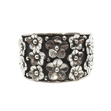 Sterling Silver Cuff with Floral Design-Taxco Sterling-Swag Designer Jewelry
