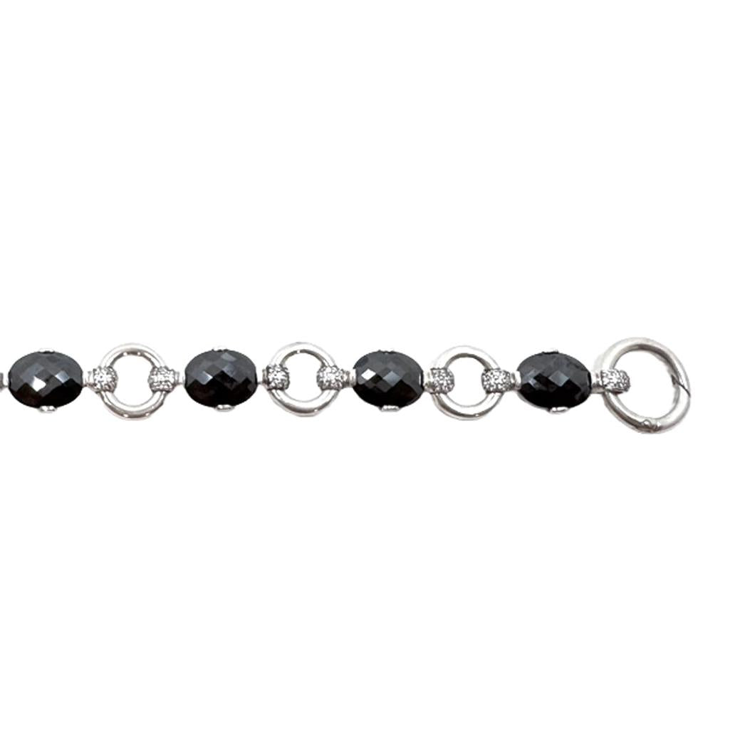 Sterling Silver and Onyx Stationed Bracelet-Thomas Sabo-Swag Designer Jewelry