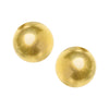 Half-inch gold-plated button stud earrings with a smooth, polished round design and post closures.