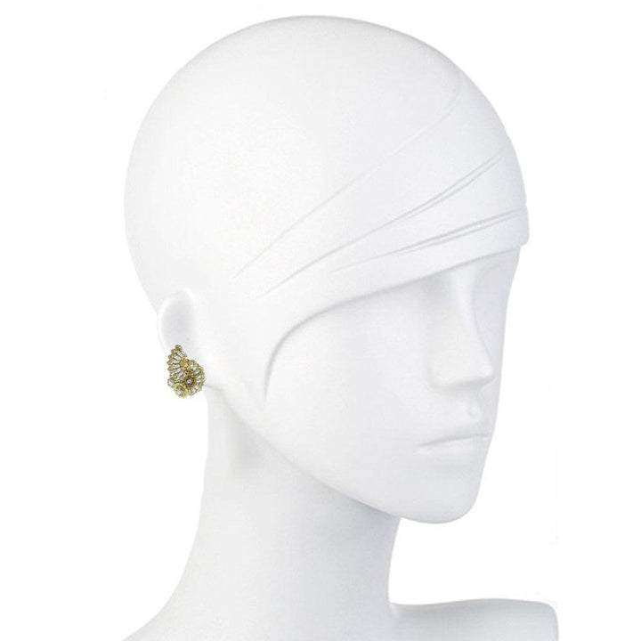 Swirl Pearl Clip Earrings-Miriam Haskell-Swag Designer Jewelry